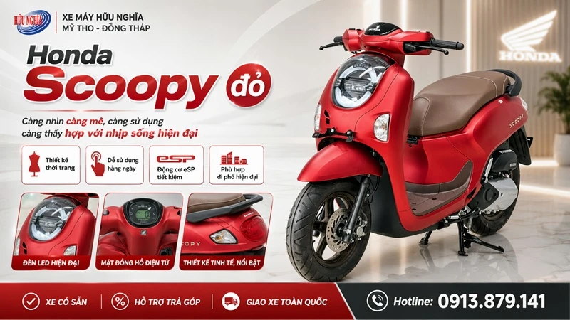 Honda Scoopy đỏ – càng nhìn càng mê, càng sử dụng càng thấy hợp với nhịp sống hiện đại 1 Honda Scoopy do %E2%80%93 cang nhin cang me cang su dung cang thay hop voi nhip song hien dai