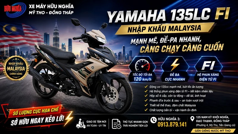 Yamaha 135LC Fi nhập khẩu Malaysia – mạnh mẽ, đề-pa nhanh, càng chạy càng cuốn 1 Yamaha 135LC Fi nhap khau Malaysia %E2%80%93 manh me de pa nhanh cang chay cang cuon