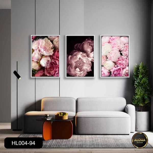Hoa mẫu đơn - Bộ 3 tranh hoa lá HL004 - 94 - Hình ảnh 4