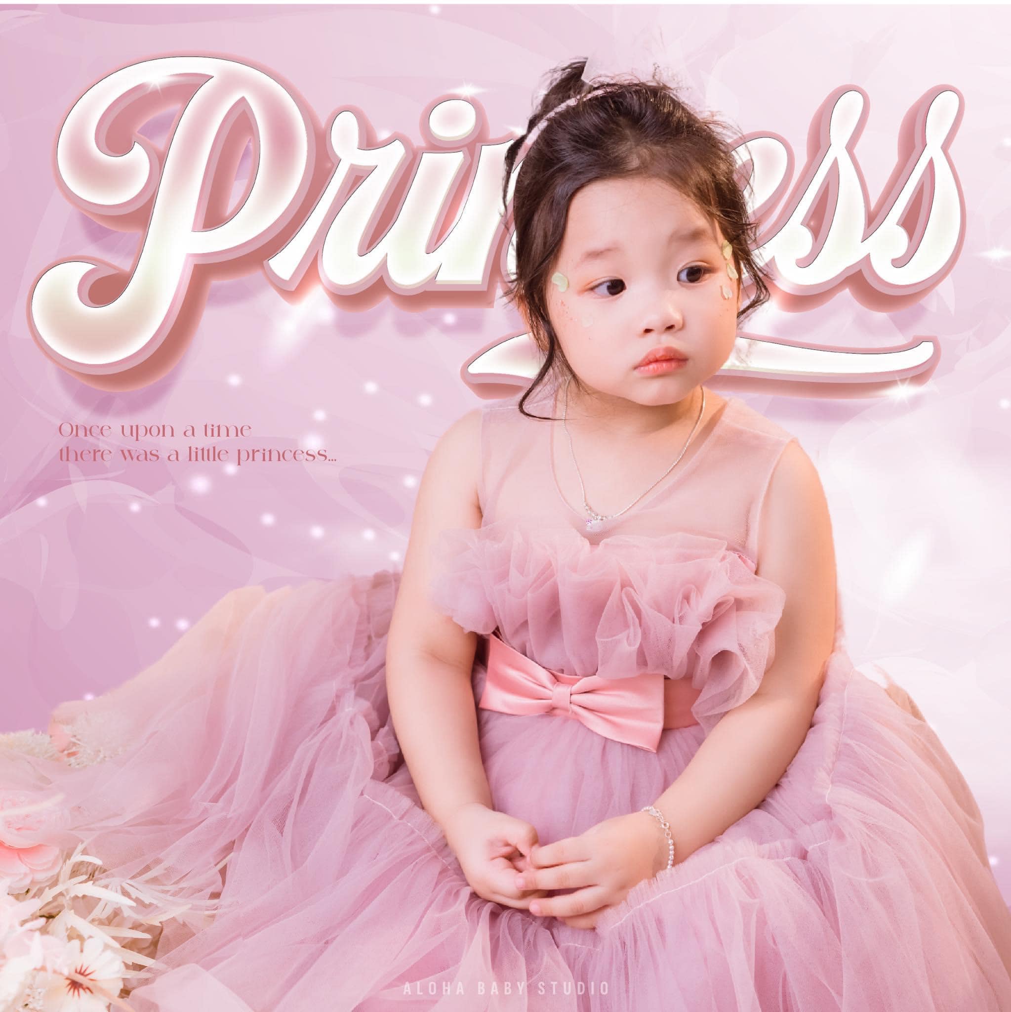 6. Backgroung tone hồng cực yêu với concept Princess