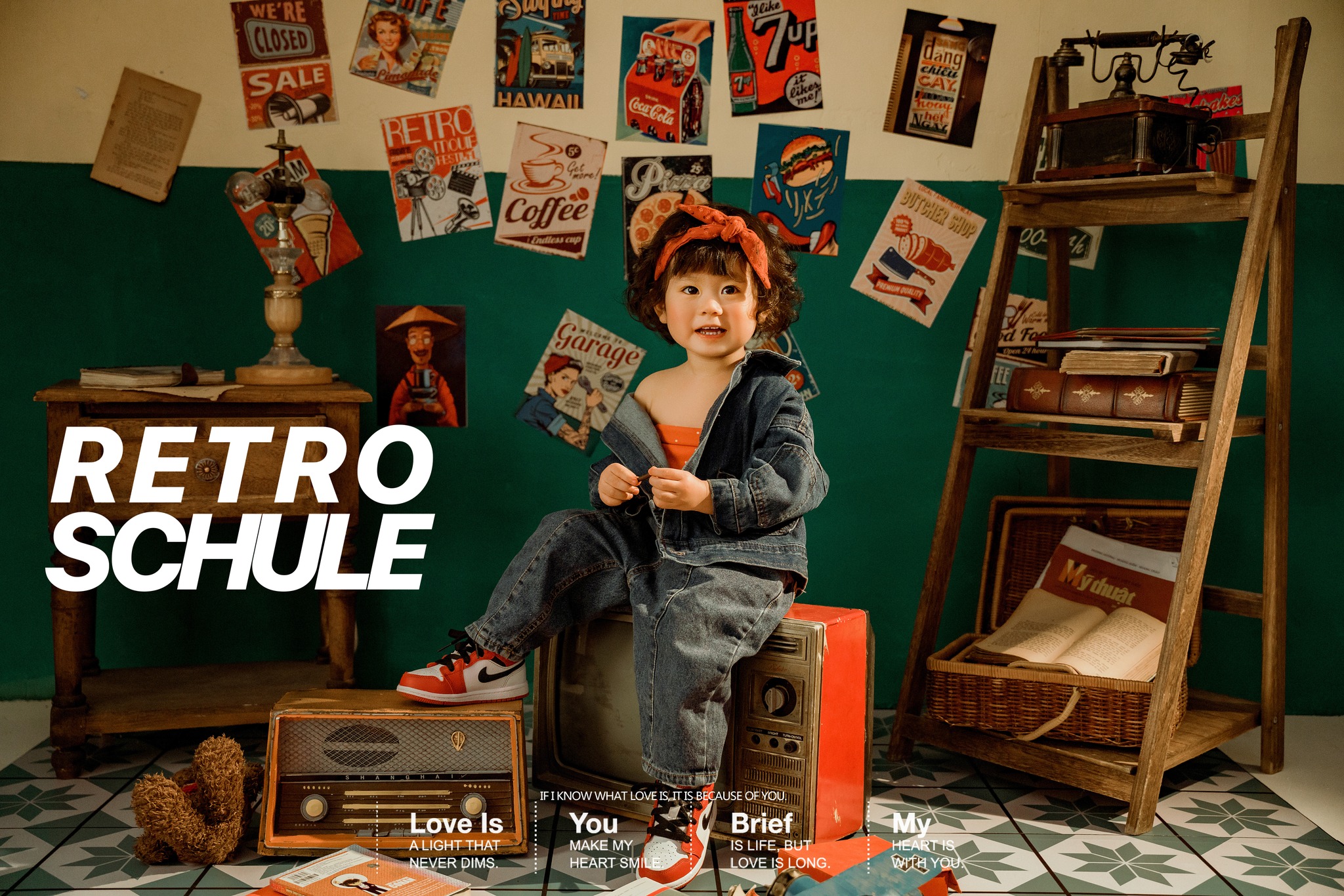 3. Ý tưởng chụp ảnh Retro cho bé gái 8 tuổi