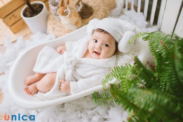 Chụp ảnh bé sơ sinh đi spa sang chảnh