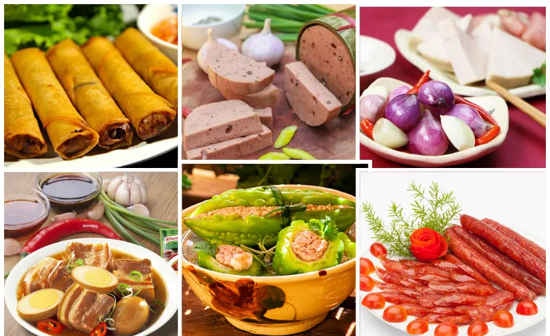 Chuẩn bị nguyên liệu để chế biến món ăn Tết