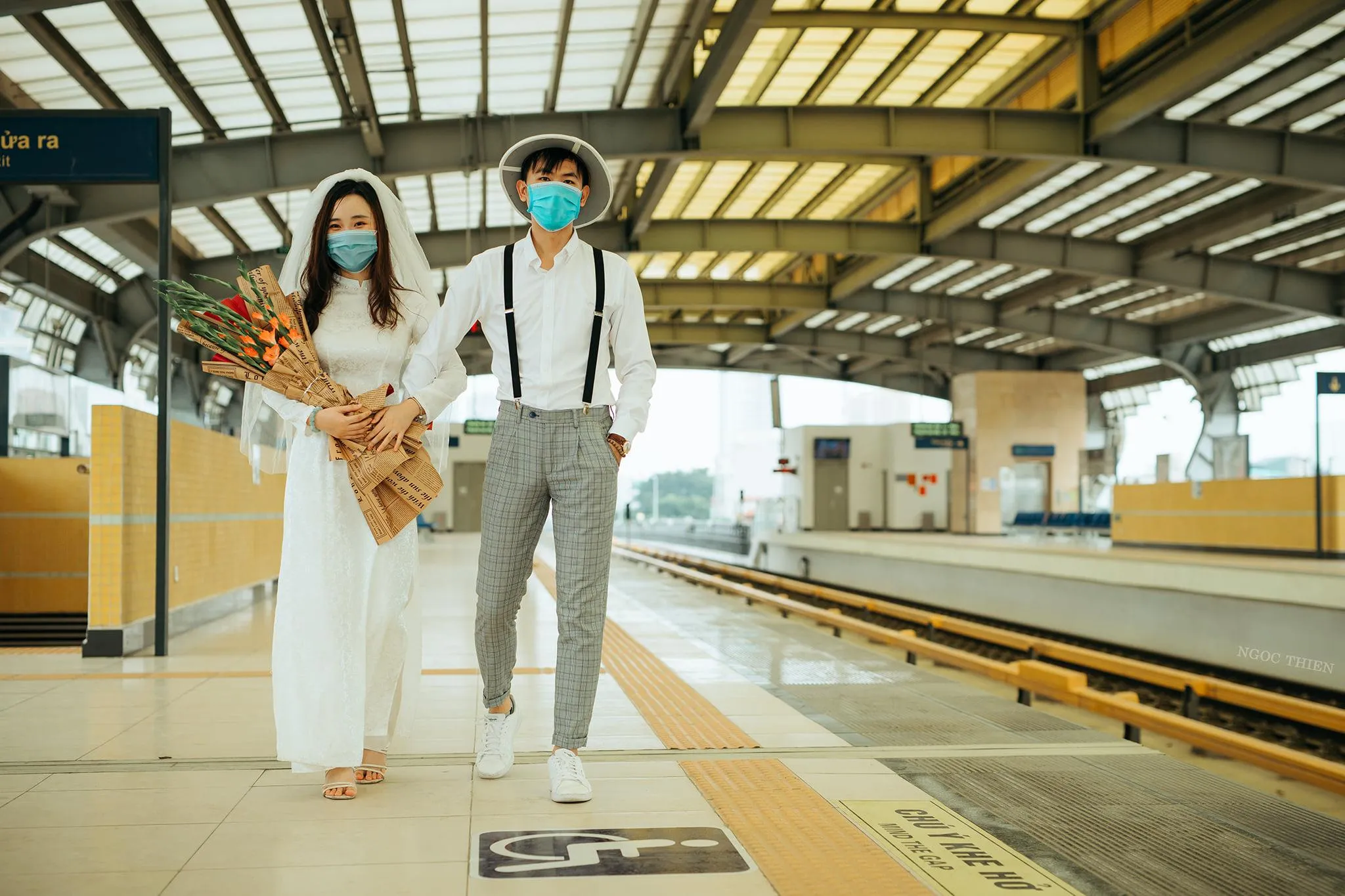 Ga tàu điện Cát Linh – Hà Đông là địa điểm chụp ảnh Tết đẹp ở Hà Nội