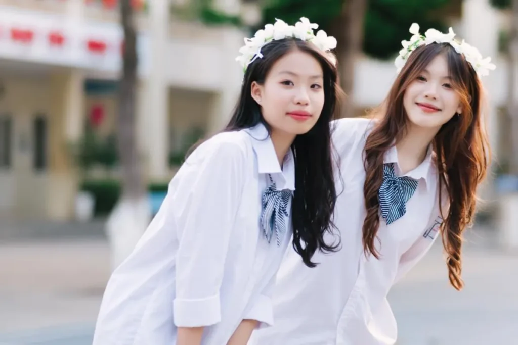 Vòng hoa đội đầu kỷ yếu