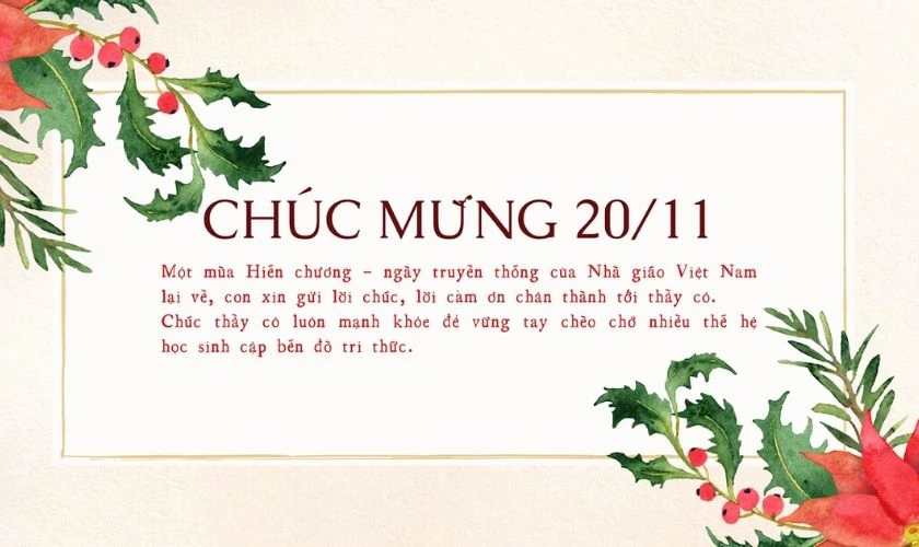 Thiệp chúc mừng 20/11 kèm lời chúc đẹp
