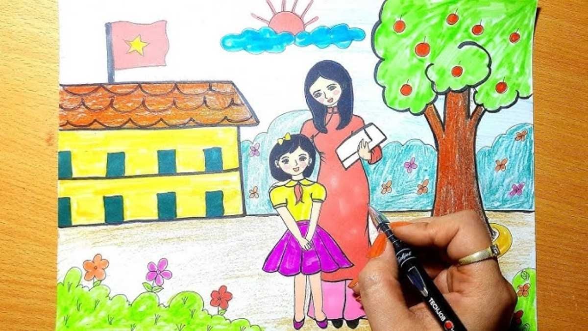 Hình ảnh 20/11 tô màu đầy ý nghĩa