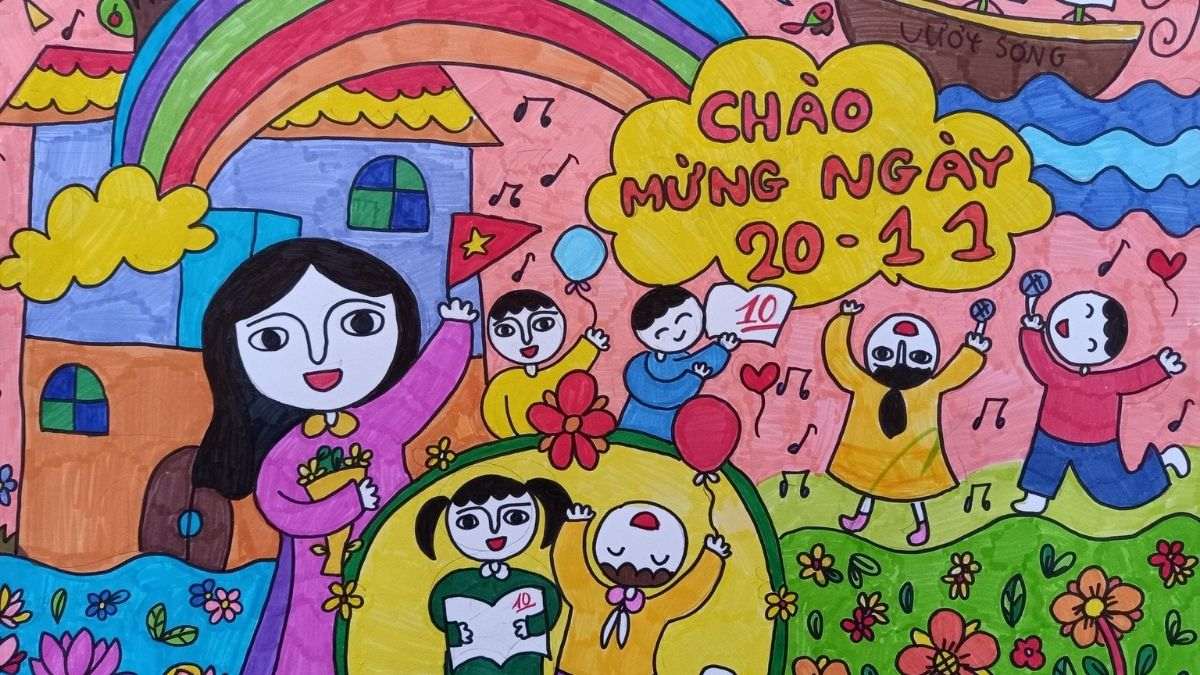 Hình ảnh 20/11 tô màu đầy ý nghĩa