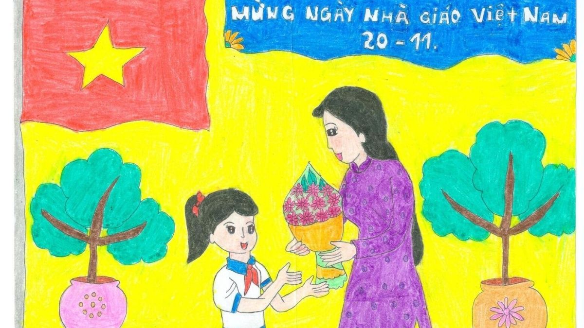 Hình ảnh 20/11 tô màu đầy ý nghĩa
