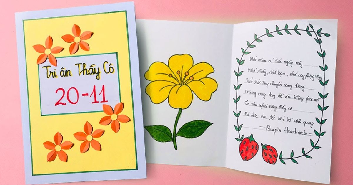 Hình ảnh thiệp handmade độc đáo ngày 20/11