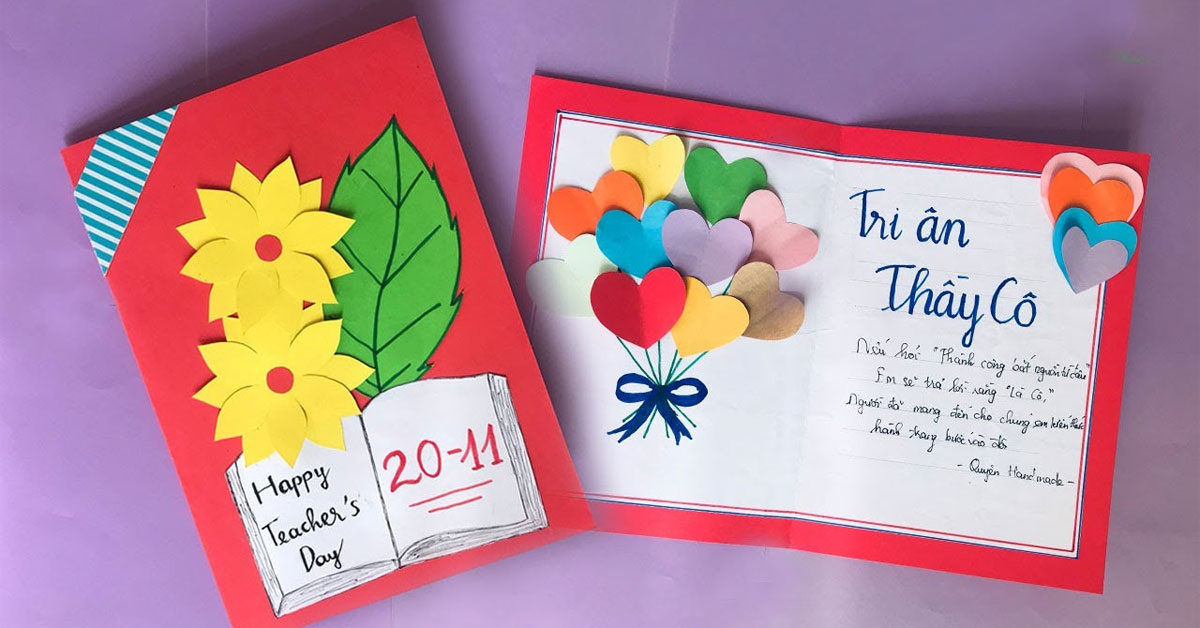 Hình ảnh thiệp handmade độc đáo ngày 20/11