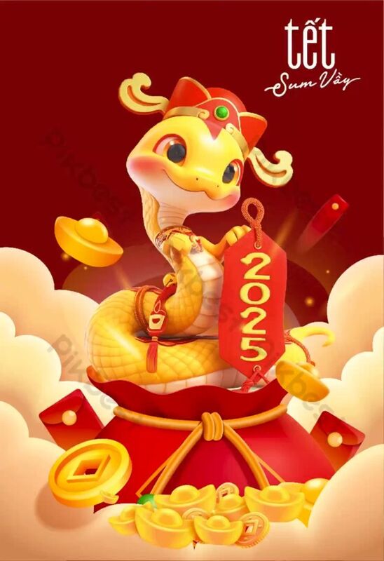 Hình ảnh tết hình nền điện thoại 2025 năm Ất Tỵ cute