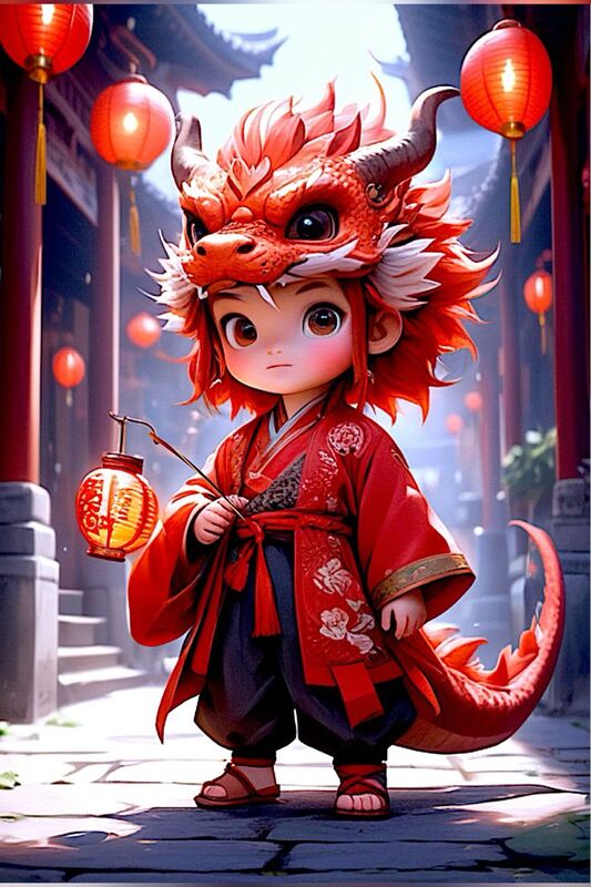 Hình ảnh Tết chibi cute năm rắn