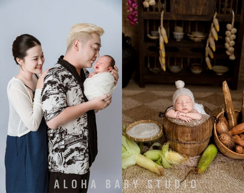 Gia đình Yanbi Trang Abby chụp ảnh cho bé tại Aloha Baby