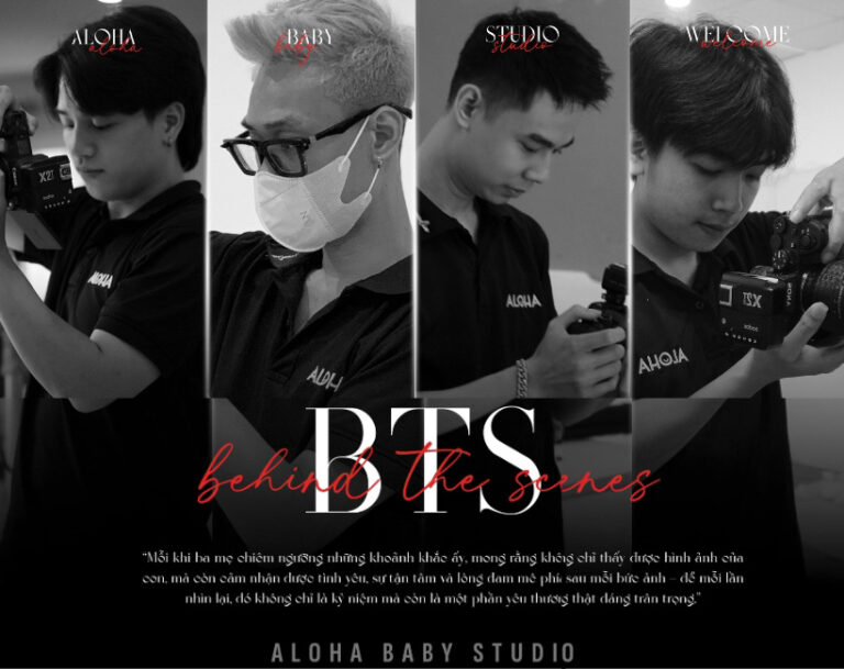Đội ngũ nhiếp ảnh chuyên nghiệp tại Aloha Baby Studio chụp ảnh cho bé