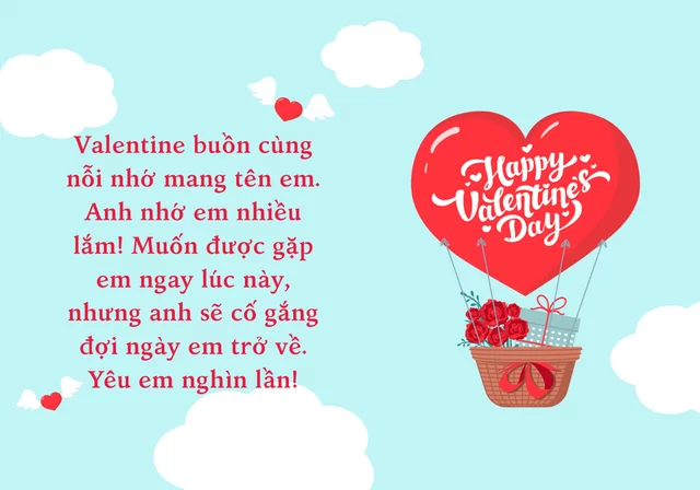 Hình ảnh và lời chúc ngày valentine tới người yêu ở xa