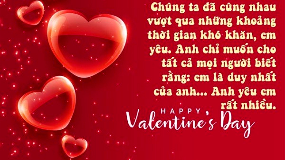 Lời chúc ngày lễ tình nhân ngọt ngào nhất tới bạn gái