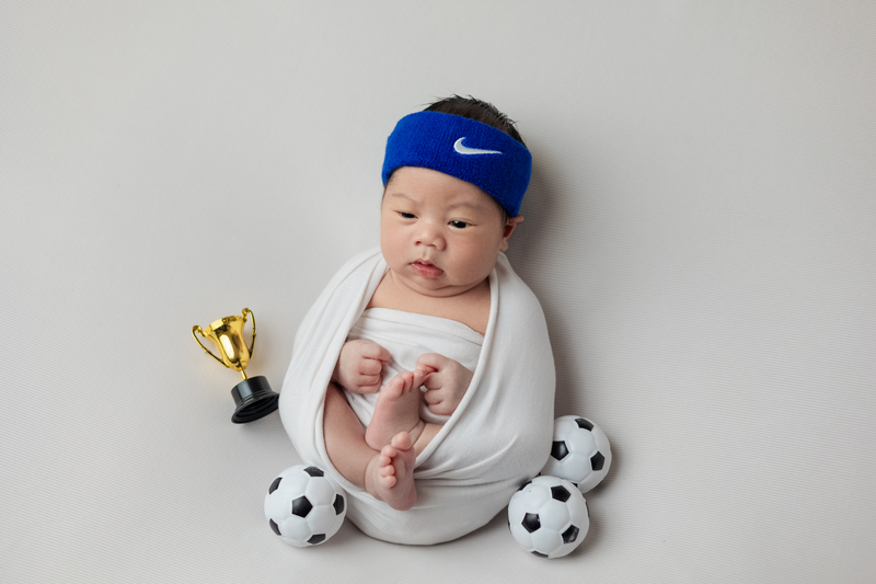 Mini soccer concept chụp ảnh sơ sinh