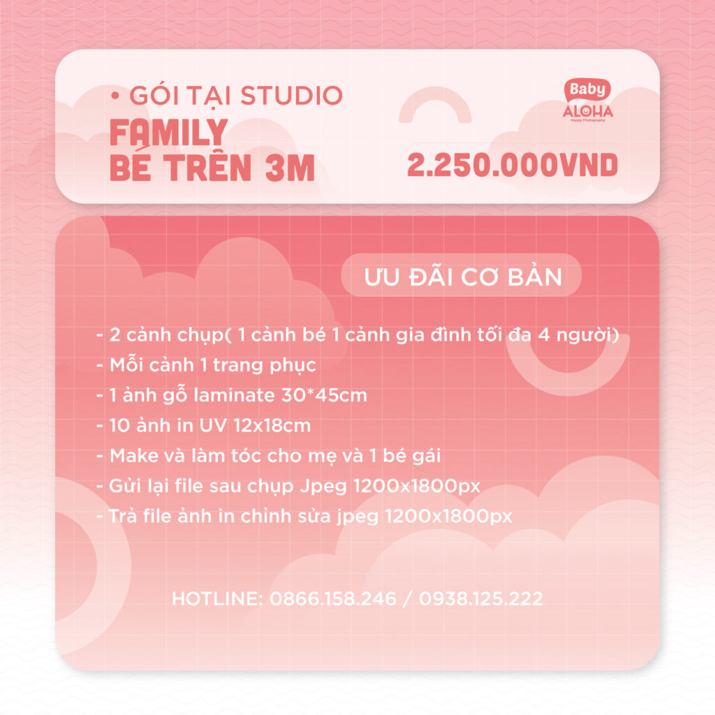 gói chụp cơ bản gia đình 4 người có bé trên 3 tháng tại studio