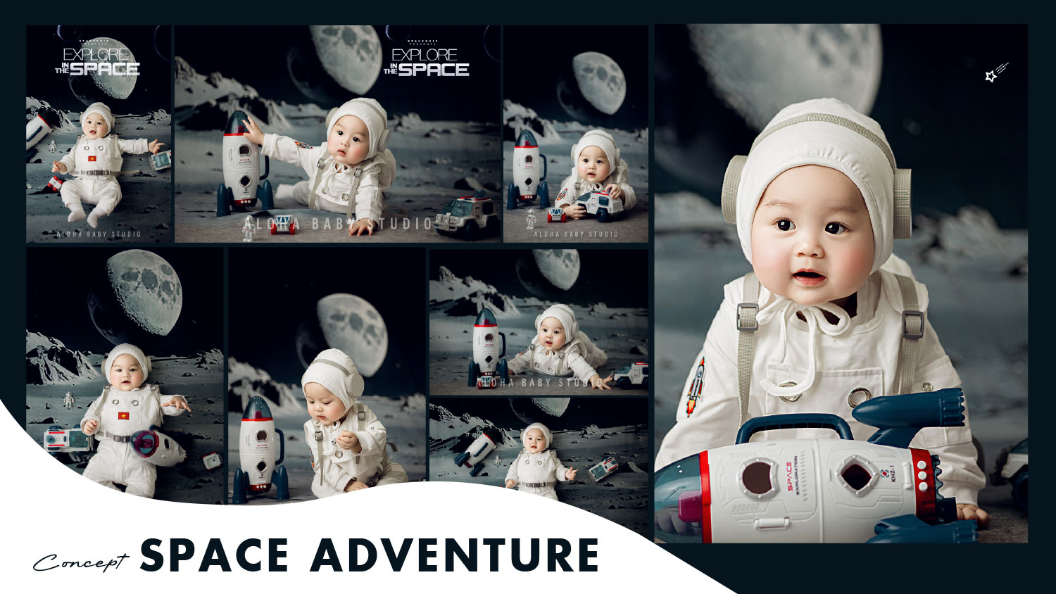 Concept chụp ảnh cho bé Space Adventure