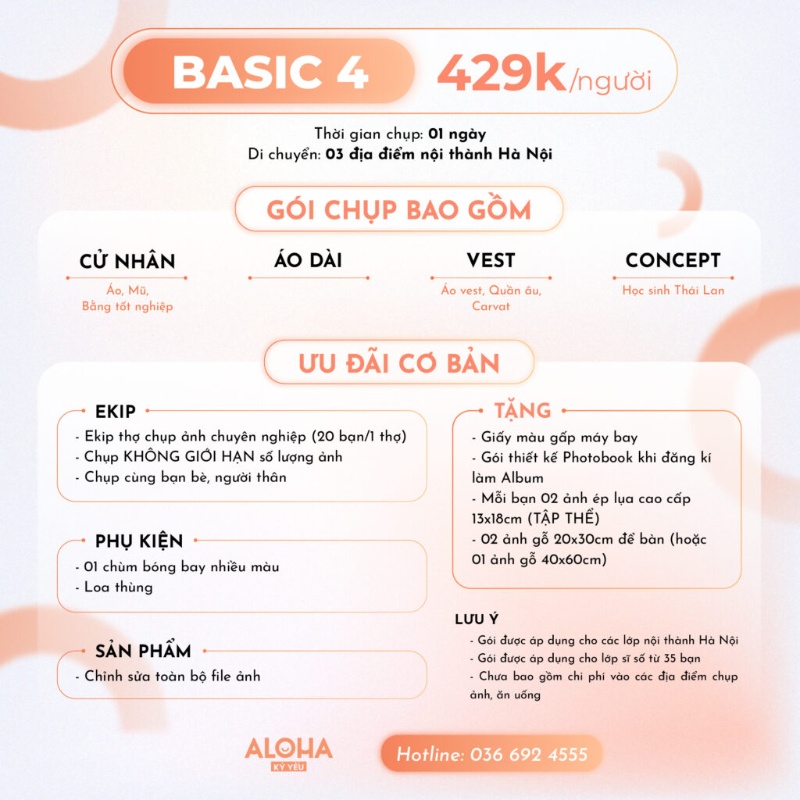 Giá Chụp Ảnh Kỷ Yếu Gói Basic 4
