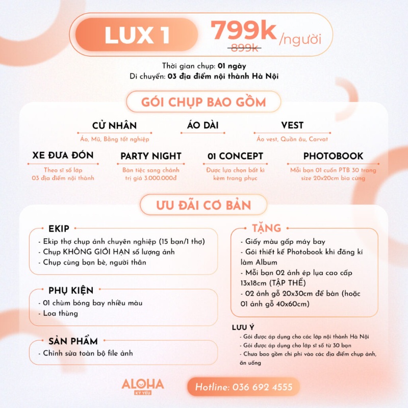 Giá Chụp Ảnh Kỷ Yếu Gói Lux 1