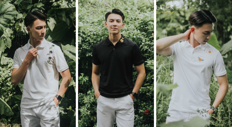 Áo polo mix quần jeans set đồ chụp kỷ yếu nam phong cách thanh lịch