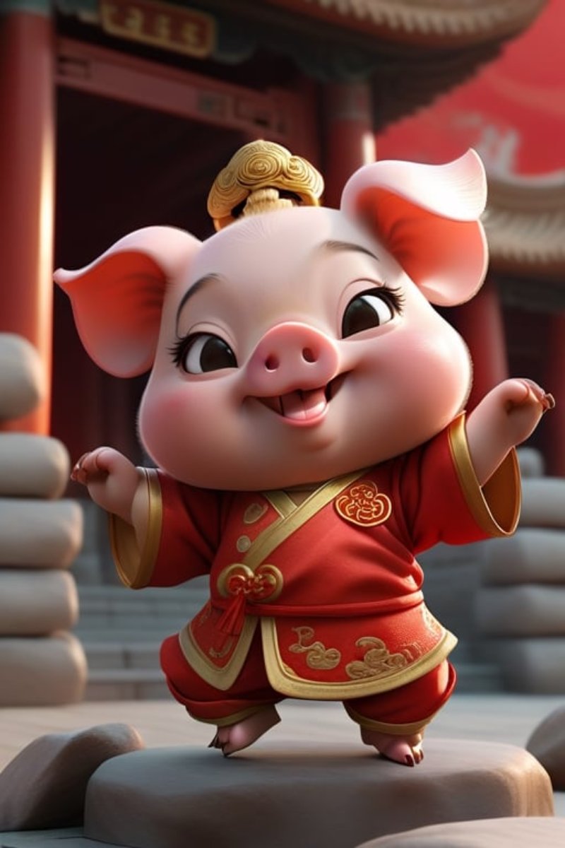 Hình ảnh 12 con giáp cute chibi dễ thương (Hợi)