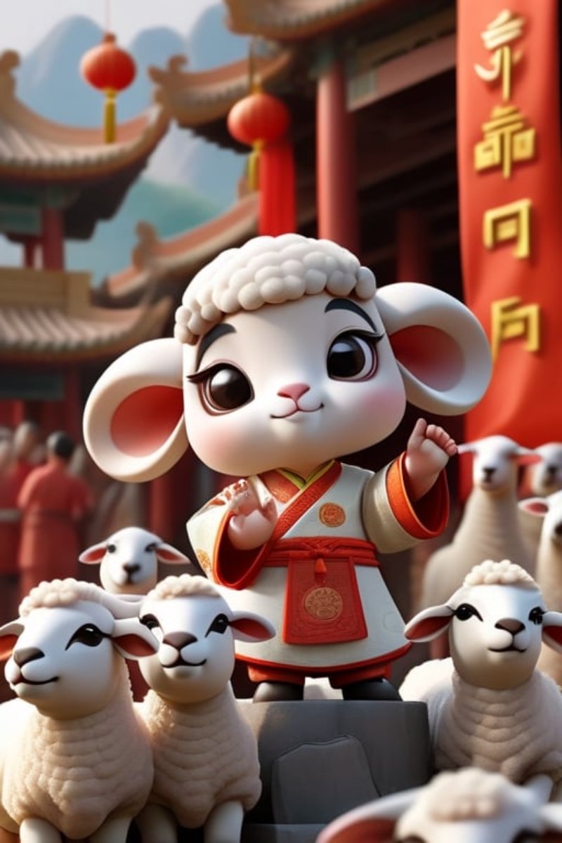 Hình ảnh 12 con giáp cute chibi dễ thương (Mùi)