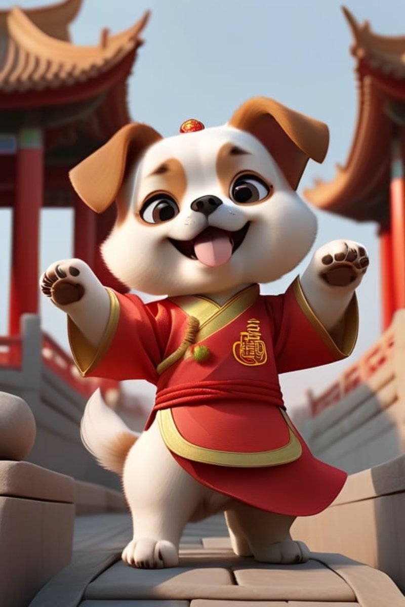 Hình ảnh 12 con giáp cute chibi dễ thương (Tuất)