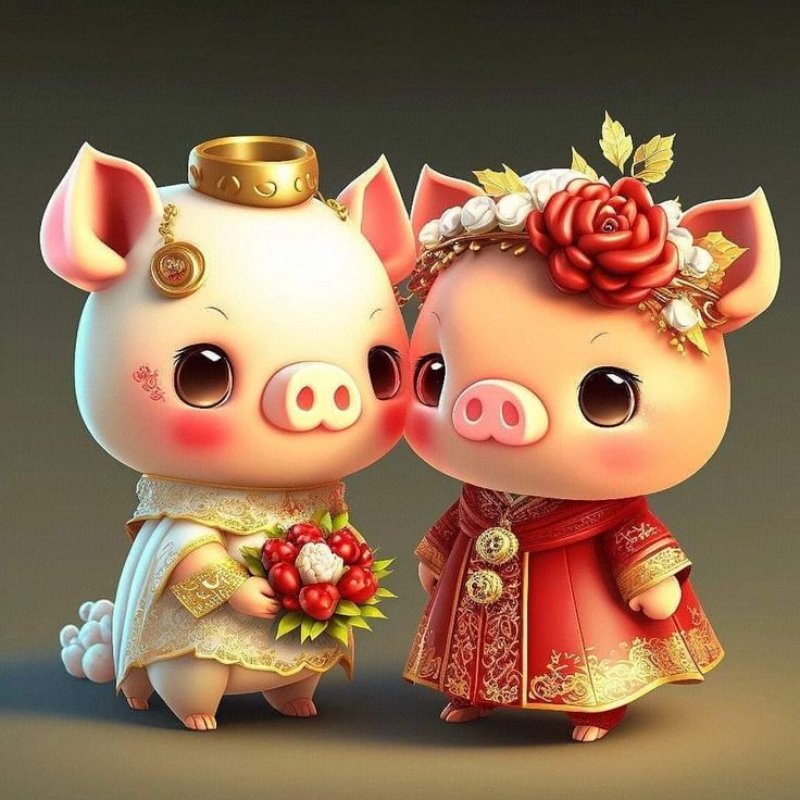 Hình nền 12 con giáp đẹp cho cặp đôi lung linh (Hợi)