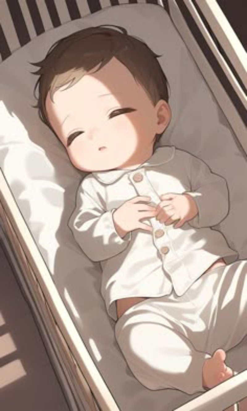 Ảnh em bé đáng yêu với phong cách anime