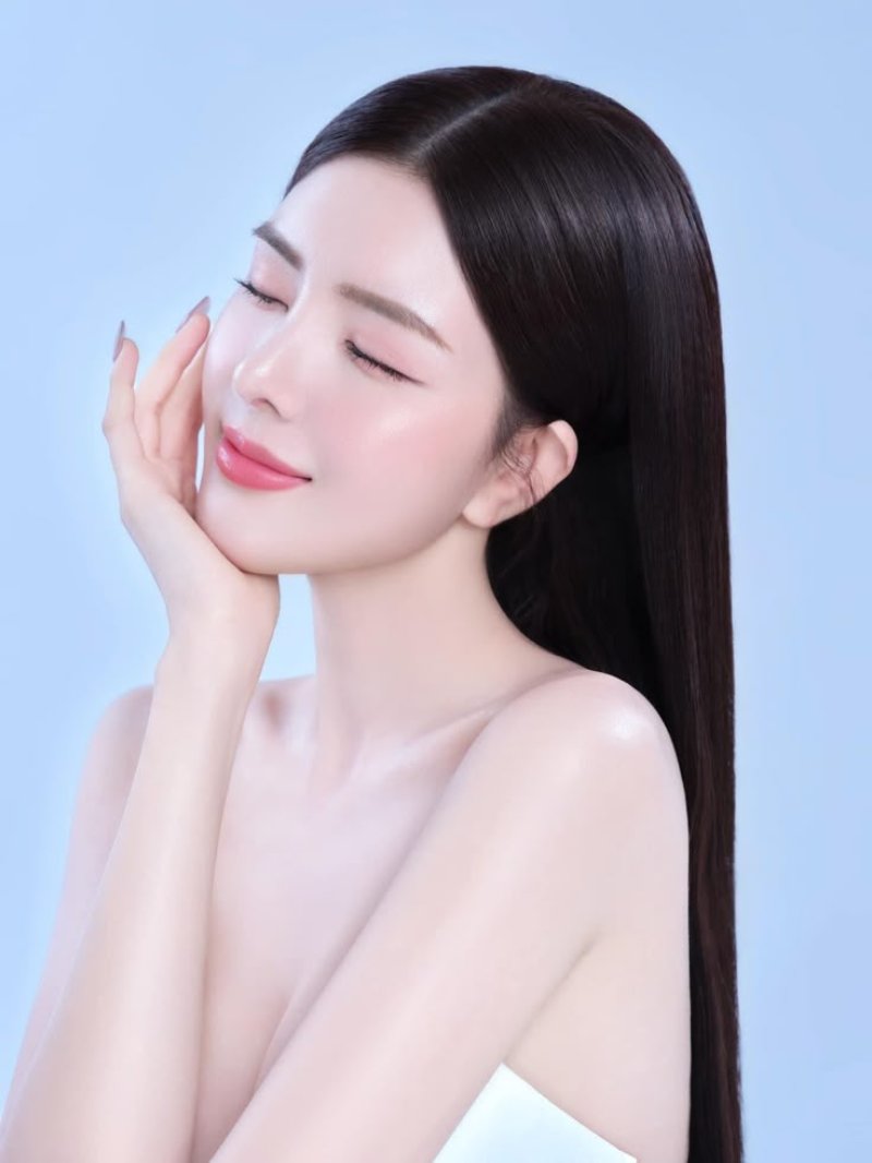 Hình ảnh chân dung nữ đẹp nhắm mắt mơ màng