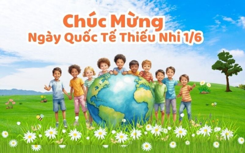 Hình ảnh ngày Quốc tế Thiếu nhi 1-6 thiệp mừng