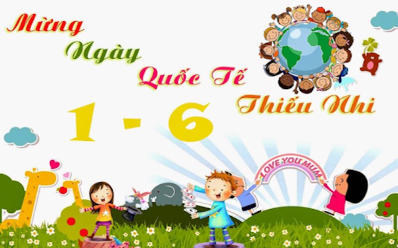 Trang trí hình ảnh tết thiếu nhi 1-6 đẹp dễ thương