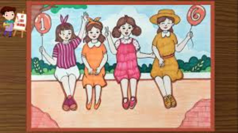 Vẽ tranh hình ảnh ngày Quốc tế Thiếu nhi 1-6
