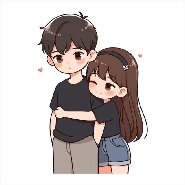 Ảnh couple hoạt hình yêu nhau hài hước