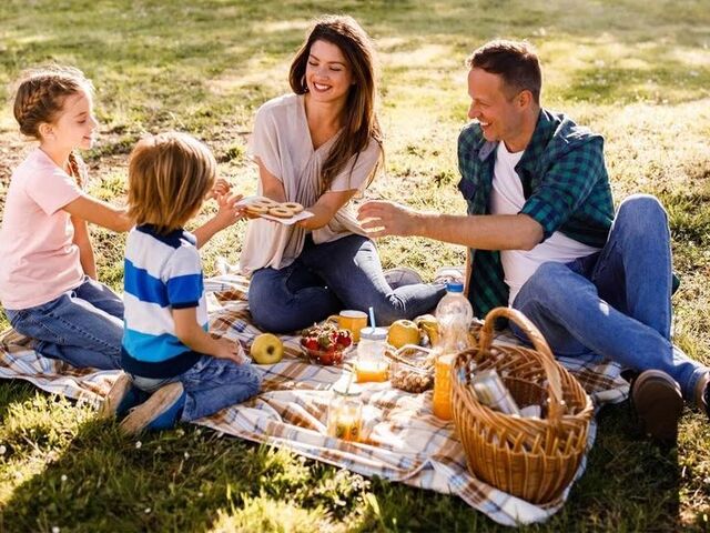 Concept ảnh gia đình đi picnic vui chơi bên nhau