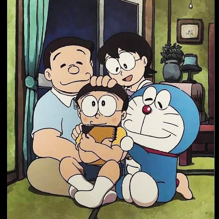 Hình ảnh gia đình hoạt hình Nobita