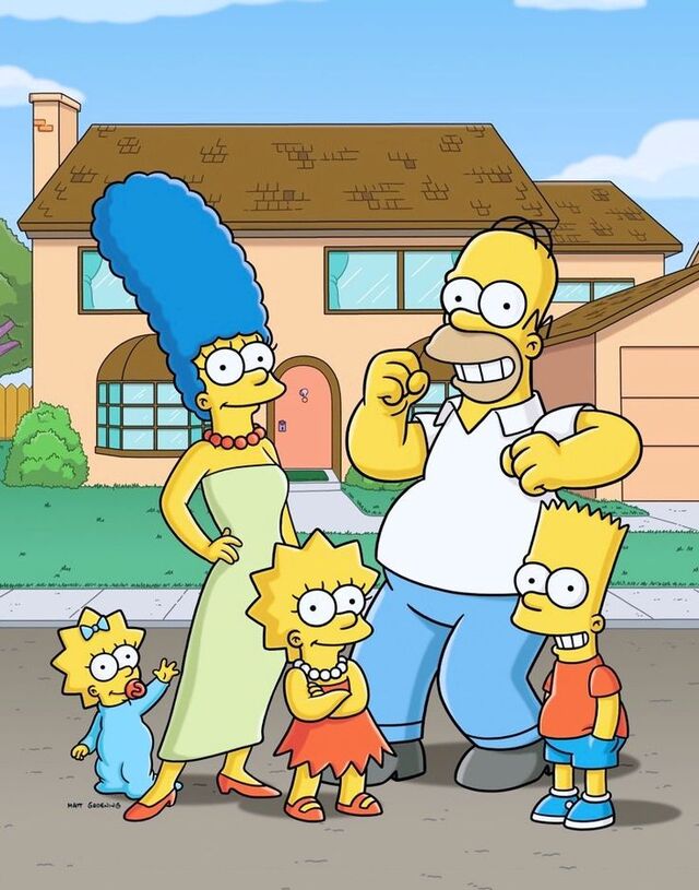 Ảnh gia đình hoạt hình the Simpson