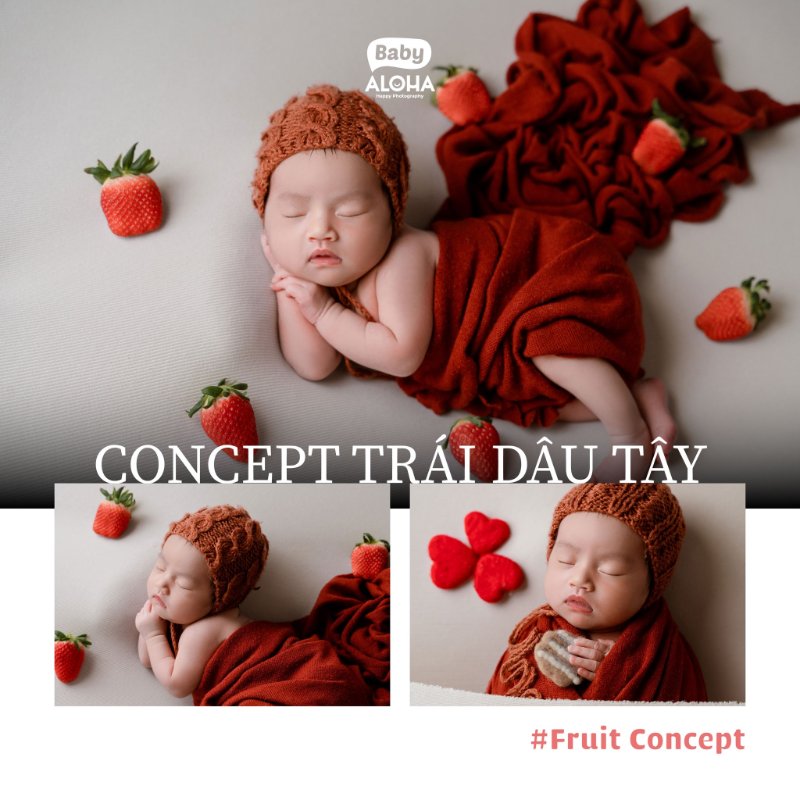 Concept chụp hình bé Dâu tây ngọt ngào