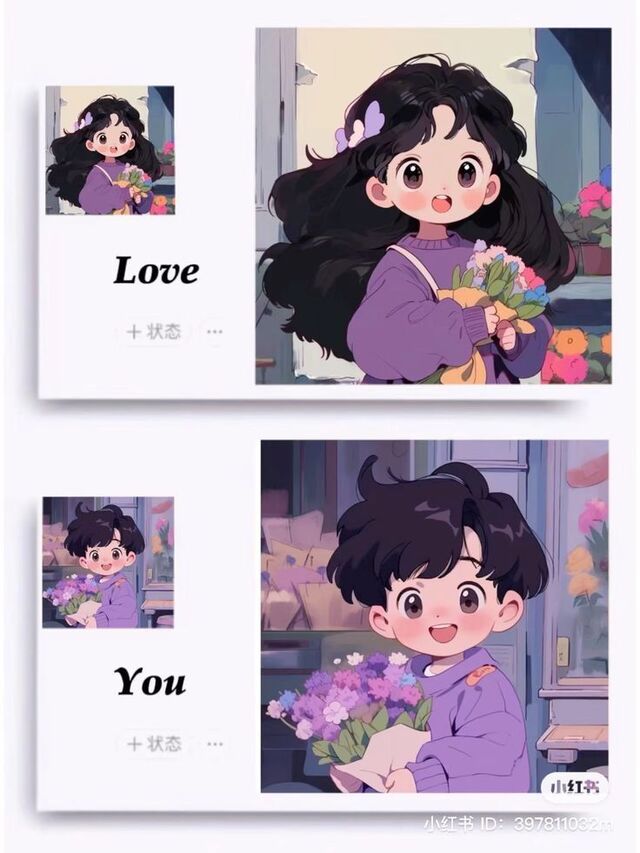 Ảnh couple chibi cho avatar đôi