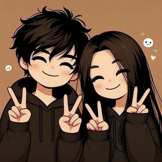 Hình couple chibi phong cách Hàn Quốc