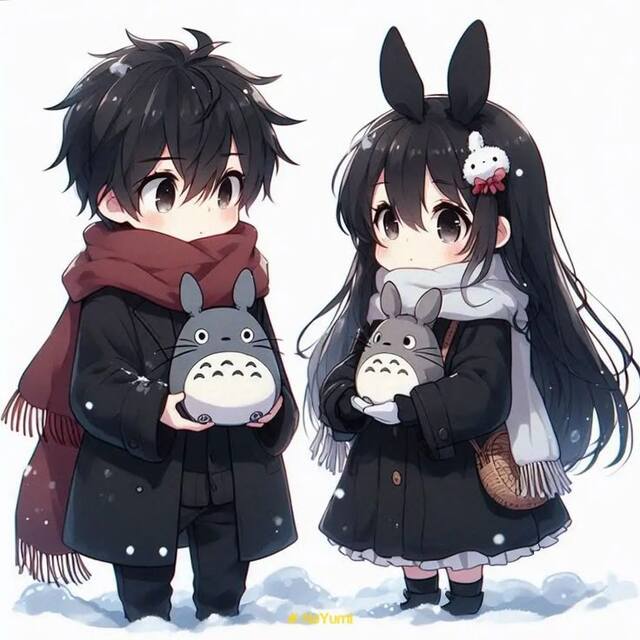 Hình ảnh couple chibi mùa đông, Giáng sinh