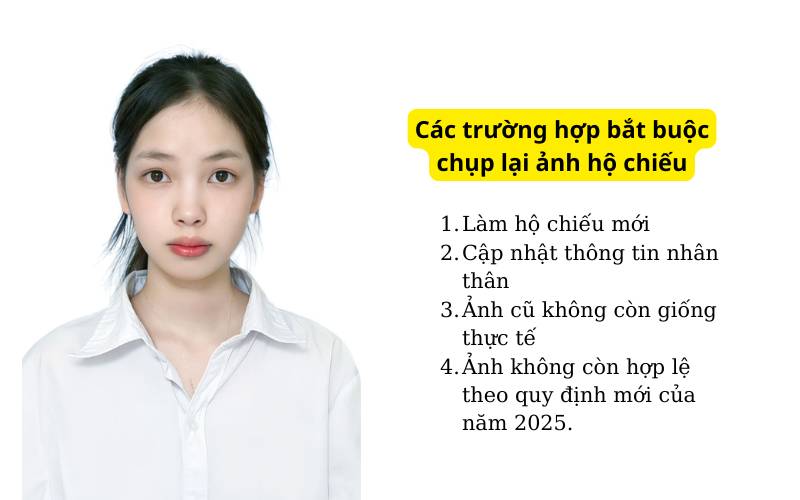 Các trường hợp bắt buộc chụp lại ảnh hộ chiếu