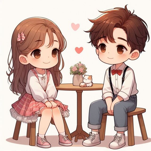 Ảnh couple anime chibi siêu cute