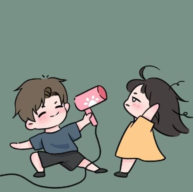 Ảnh couple hoạt hình yêu nhau hài hước