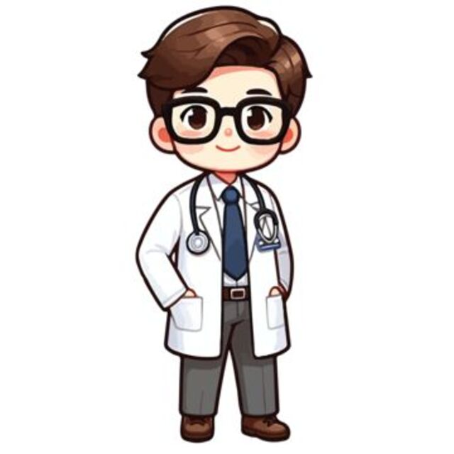 Hình chibi bé trai hóa thân thành bác sĩ
