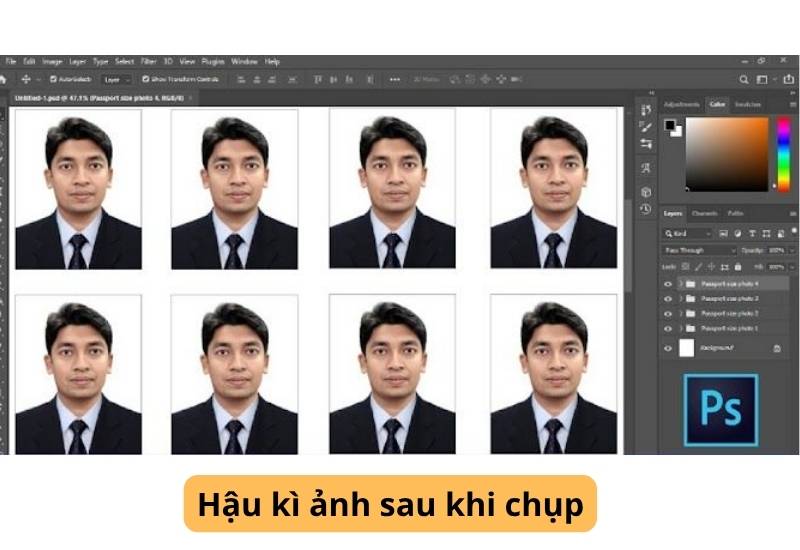 Hậu kì ảnh sau khi chụp 