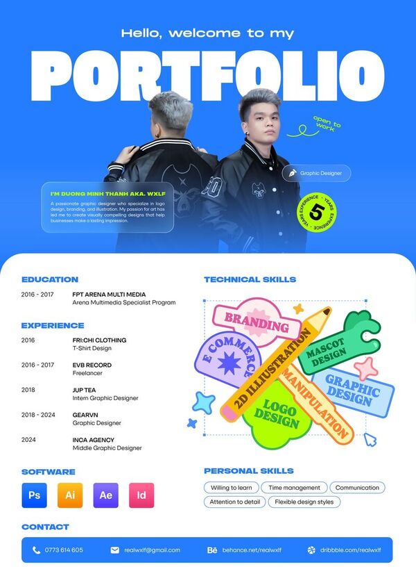 Portfolio cá nhân mẫu cho ngành Thiết kế – Đồ họa
